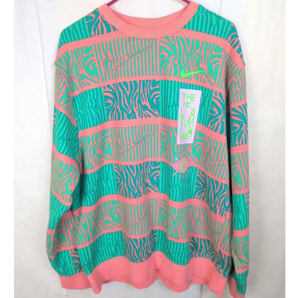 Nike Club Fleece Trippy Safari sweatshirt Size XL Crewneck Sportswear Streetwear